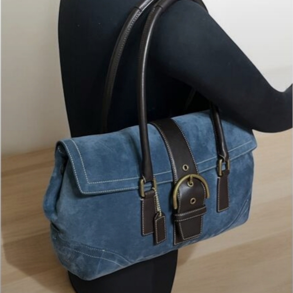 Coach Blue and Brown Satchel Set Vintage. - Picture 10 of 12